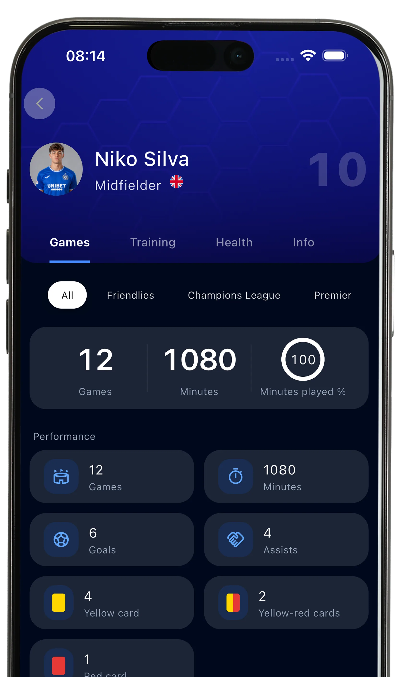 Team Data & Player Stats — Teamfy app screenshot