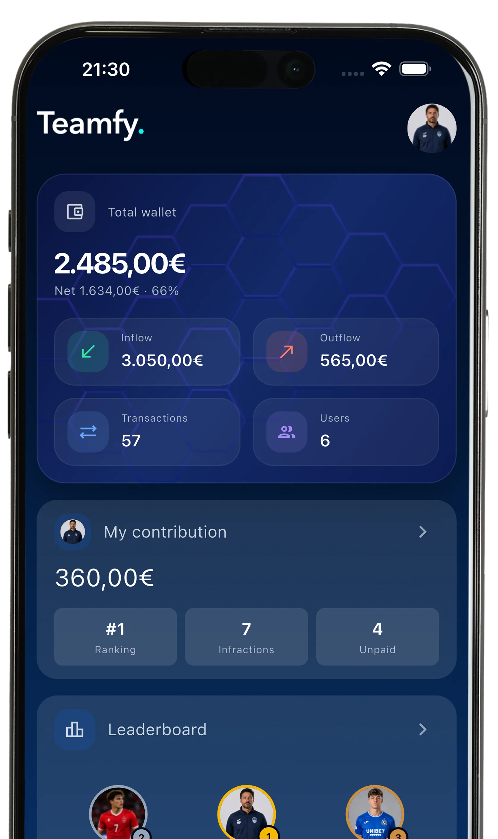 Teamwallet — Teamfy app screenshot