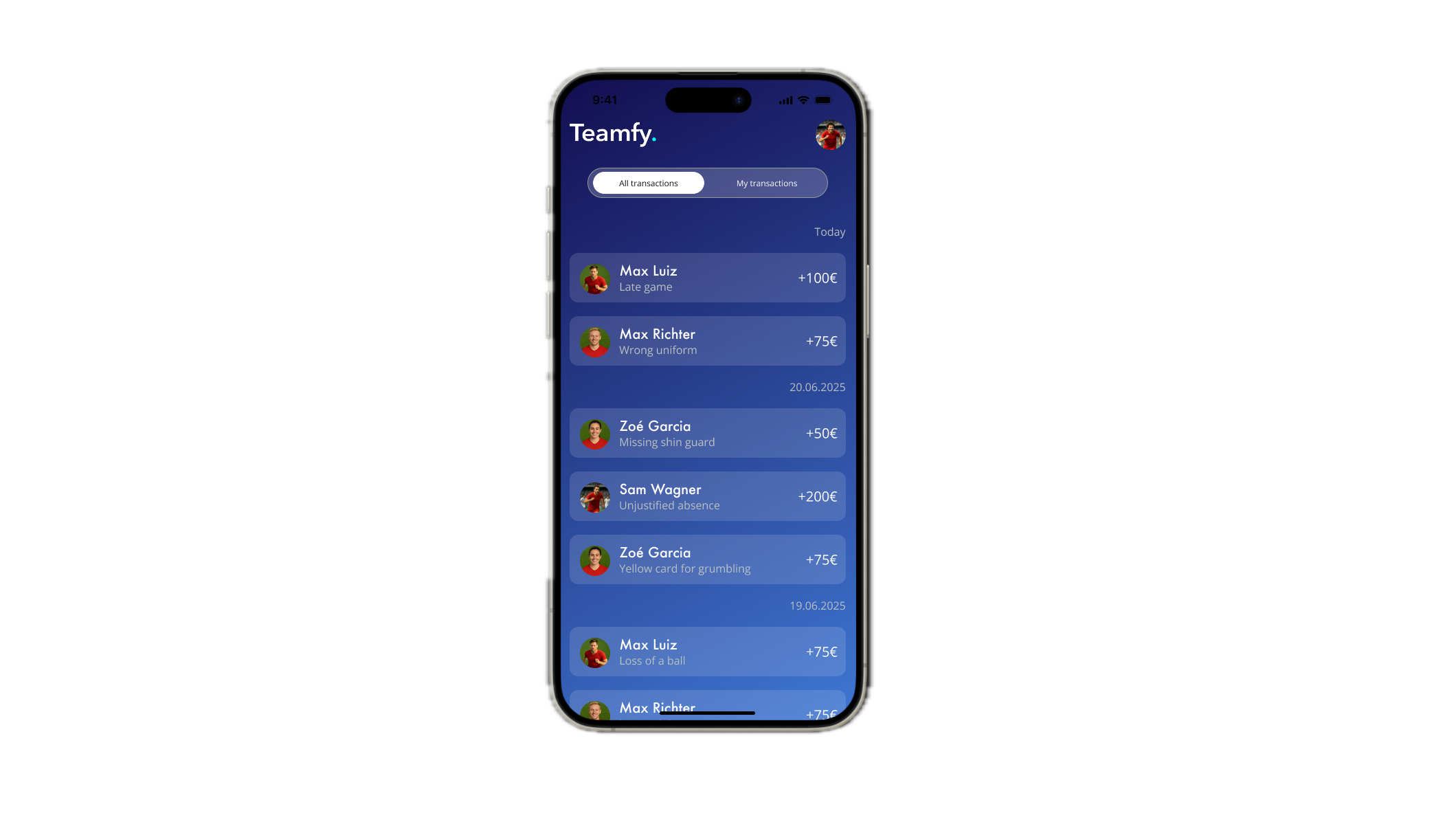 Calendar & RSVP — Teamfy app screenshot